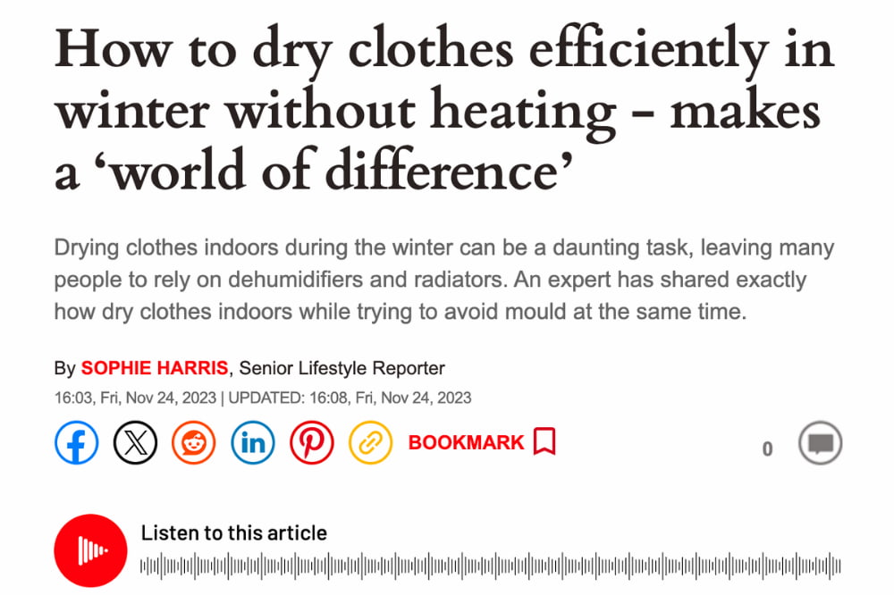 How to dry clothes efficiently in winter