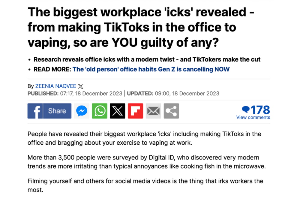 The biggest workplace icks