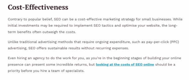 An example of a backlink we got from a guest post