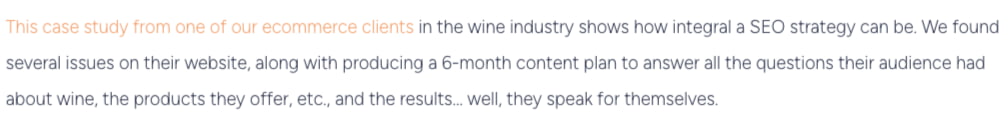 Example of good internal linking