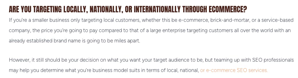 internal link on a blog of ours