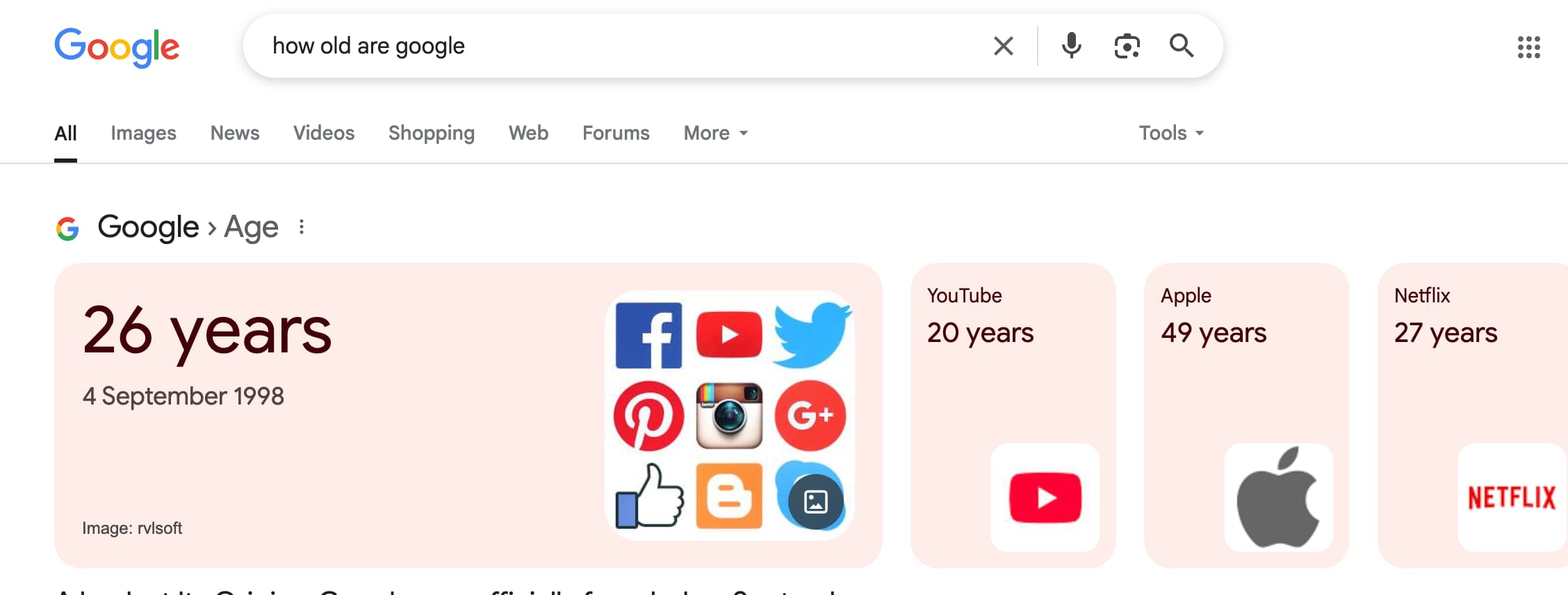 how old are google